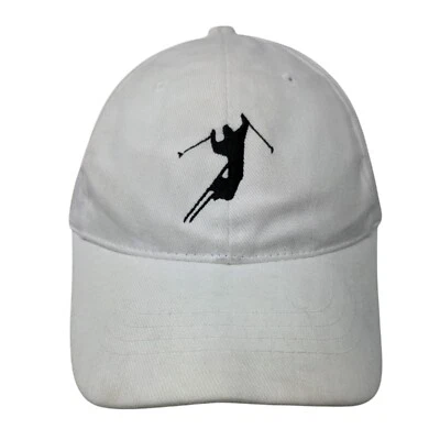 Sombrero Esquí con Correa Blanco OSFM Ajustable Bordado Cubierta Sólida Foto 1 de 4