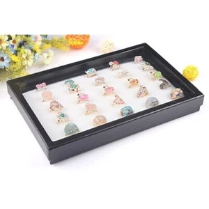 Samt Schmuck Ring Ohrring Display Tablett Organizer Halter Aufbewahrungsvitrine - Bild 1 von 4