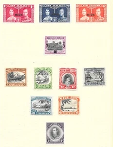 NIUE 1937-44 SG72-97, NOT SEQUENTIAL ALBUM PAGE 11 MINT HINGED. - Picture 1 of 3
