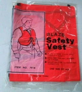 8 Blaze 7518 Safety Vest Blaze Orange Adjustable Tie One Size Fits All - Picture 1 of 4