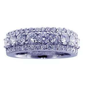 2.00 CT Round Cut Diamond Wedding Band in Platinum NEW - Picture 1 of 8