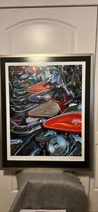 Rare Custom Framed Harley Davison "Thunder Row" signed by Scott Jacobs - Picture 1 of 3