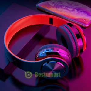 LED Wireless Gaming Headset Kopfhörer Over Ear Headphones für PS4 Xbox One mit Mikrofon - Bild 1 von 12