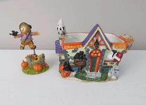 Halloween Spukhaus und Vogelscheuche Keramik - Bild 1 von 9