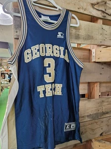 RARA maglia Stephon Marbury FIRMATA autografo Georgia Tech #3 Starter 48/L - Foto 1 di 7