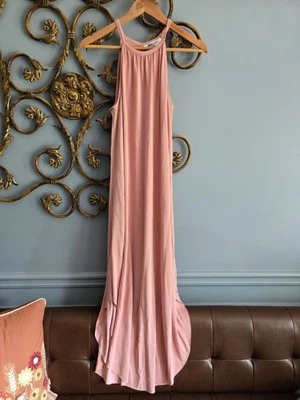 Vestido Double Zero Rosa Pastel Sin Mangas Maxi Talla Pequeña Foto 1 de 4