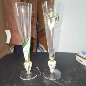 2er SET CLOISENNE UND GLAS GERIFFELT CHAMPAIGN TOASTEN GROSSE GLÄSER. SCHÖN - Bild 1 von 8