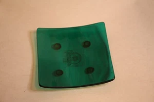 Kheops International grün Glas Schmuck Schmuck Teller Schale 3,25”x3,25” Vintage - Bild 1 von 5