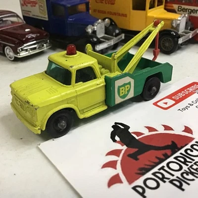 MATCHBOX REGULAR WHEELS #13 YELLOW DODGE BP GAS WRECK TOW TRUCK 1/64 ENGLAND - Image 1 of 4