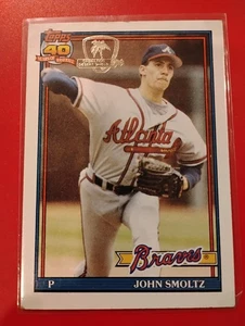 1991 Topps #157 John Smoltz Desert Shield Atlanta Braves nuovo con scatola - Foto 1 di 2