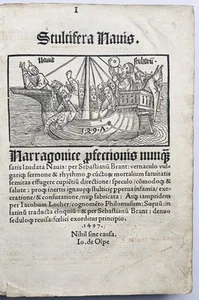 Sebastian Brant Narrenschiff Stultifera Navis Basel Bergmann 1497 incunable - Imagen 1 de 9