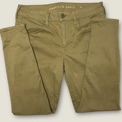Pantalones ajustados elásticos American Eagle Jegging para mujer talla 10 bronceados cortos tiro medio Foto 1 de 4