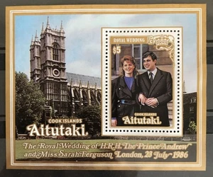 AITUTAKI - 1986 $5 ROYAL WEDDING NHM MIN SHEET SG MS548 cv £6.50 - Picture 1 of 1