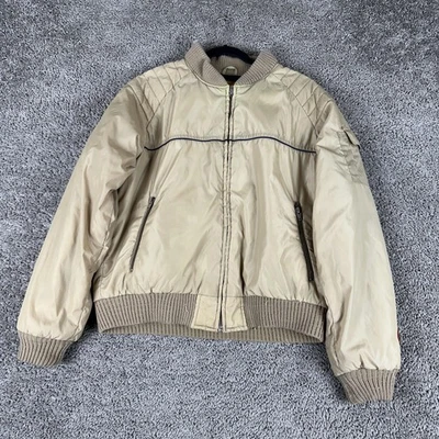 Vintage Camel Jacket Mens Small Beige Down Puffer Bomber Korea Patch Coat 90s - Image 1 of 4