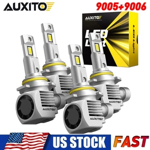 9005+9006 LED Headlight High Low Beam Super Bright Combo Kit White Plug&Play EAC - Picture 1 of 12