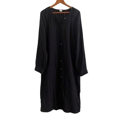 Maxi Vestido Aritzia Wilfred Algodón Orgánico Botón Gasa M Camisa Minimalista  Foto 1 de 4