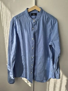 Herren Hemd Stehkragen C&A Gr. S 100% Baumwolle Blau Zustand Sehr Gut - Bild 1 von 2
