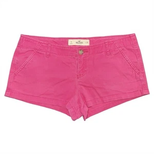 Vintage Y2K Hollister Micro Mini Shorts Hot Pink Red Logo Low Rise Sz 9 / 29 - Picture 1 of 6