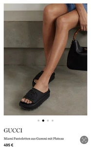 GUCCI Plateau-Pantoletten-flat-Sandals Miami schwarz Gr.38-38,5 - Bild 1 von 7