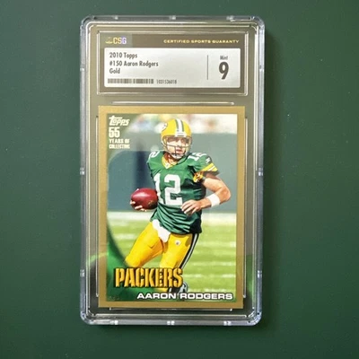 2010 Topps Gold /2010 Aaron Rodgers #150 CSG Mint 9 - Image 1 of 4