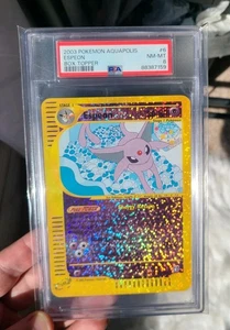 2003 Pokemon Espeon Oversized Box Topper PSA 8 NM-MT Reverse Holo Aquapolis #6 - Picture 1 of 8