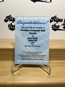 Xavier Worthy Topps Finest Prodigies Gold Variation Auto Redemption /50 - Picture 1 of 2