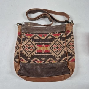 Myra Tasche Baumwolle Leder Azteken Western Fransen 6 Taschen - Bild 1 von 19