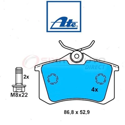 ATE Rear Disc Brake Pad Set for 1998-2001 Audi A6 Quattro - Braking Stopping bt Foto 1 de 4