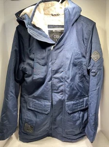 Hollister Winter Jacket Soft Lining Clam Shell Hood Navy Mens - Size S Small - Picture 1 of 5