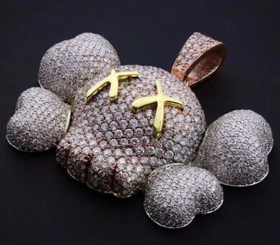 Halloween Day Gift mens 2.5 Inch Skull Charm Pendant 2.5ct Cubic Zirconia Silver Foto 1 de 2