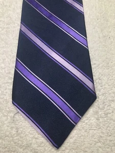 ROUNDTREE AND YORKE MENS TIE BLACK WITH PURPLE AND LILAC 3.75 X 60 - Picture 1 of 4