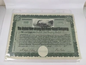 1918 The United NJ Railroad & Canal Co. Stock Certificate MIRROR Number 39093 🔥 - Picture 1 of 5