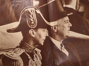 NY Times Zweiter Weltkrieg 6.11.1939 Sun Sect ~ König George VI und Präsident Roosevelt ~ Kriegsvorbereitung - Bild 1 von 12