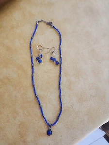 Lapis Halskette und Ohrringe - Bild 1 von 3