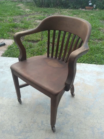 Vtg Sikes Co, Inc. Buffalo New York Solid Rolling Wood Office Bankers Chair Cover