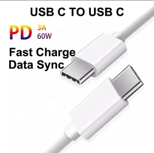 USB C To USB-C Fast Charger PD Dual Type C Phone Charging 60W Data Sync Cable 1M - Picture 1 of 5