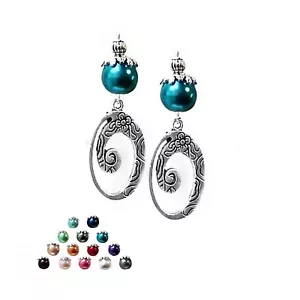 Earrings infinity charm and pearl drop, choose color and fittings - Picture 1 of 21
