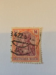 Briefmarke Deutsches Reich Germania 1.25 Mark, selten, gestempelt April 1922 - Bild 1 von 3