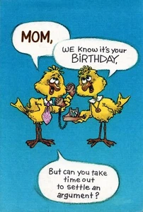 Funny Vintage BIRTHDAY Card FOR MOM FROM SON/DAUGHTER & SPOUSE by AGC 1982 +✉ - Picture 1 of 6