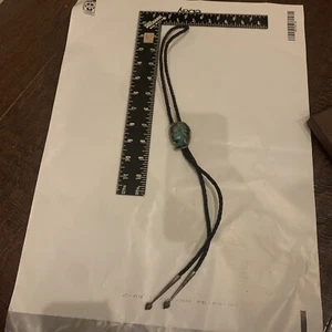 Vintage Native American Navajo Turquoise Head Sterling Silver Bolo Tie π₯π - Picture 1 of 7