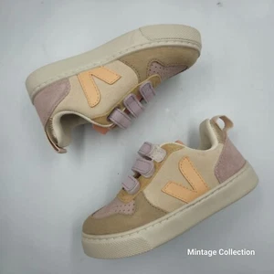 VEJA KIDS V-10 V10 SUEDE LEATHER MULTICO SABLE STRAP SNEAKER SHOES US 9.5/EUR 26 - Picture 1 of 7