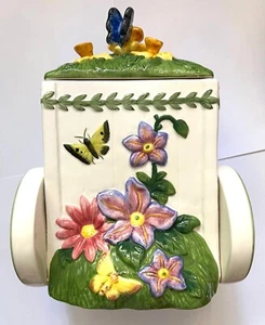 Portmeirion Botanic Garden Canister Cookie Jar 10 in Height Good Condition - Picture 1 of 17