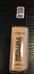 L'Oreal Infallible up to 24Hr Fresh Wear Foundation,480 Radiant Sand Exp 08/20 - Picture 1 of 2