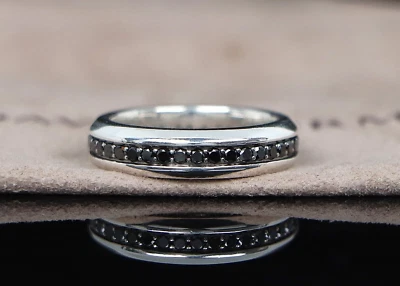 Banda aerodinámica de 6 mm de plata esterlina con diamante negro David Yurman de $1,350 para hombre 9,5 Foto 1 de 4