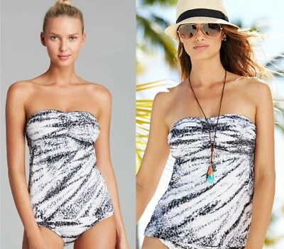 Lucky Untamed Tie Dye Bandeau Bandini Tankini Conjunto de Traje de Baño Superior e Inferior S Foto 1 de 4