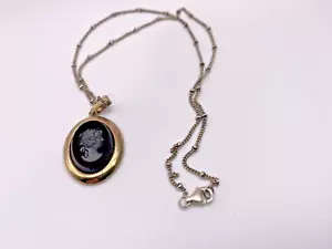 Vintage Sarah Coventry Lady Silhouette Pendant Complimentary 925 Silver Chain - Picture 1 of 10