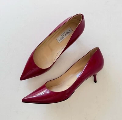 Zapatos de salón Jimmy Choo Aza charol rojo tacón de gatito 38,5 EU Foto 1 de 4