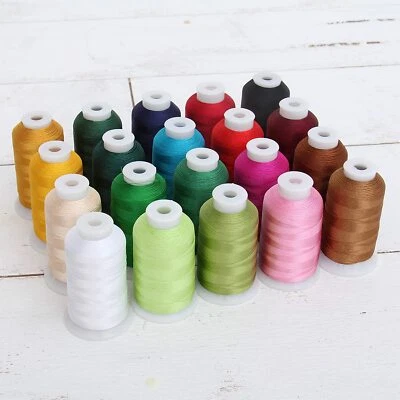 Threadart 20 Cone Polyester Embroidery Machine Thread Set Holiday Colors 1000M - Image 1 of 4
