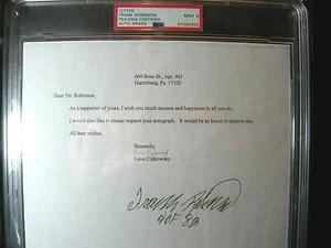 Rare Frank Robinson Autographed Letter, MLB HOF 1982, 9 MINT! - Bild 1 von 9