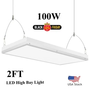 2FT LED Linear High Bay Light 100W 5500K-13000LM, 120-277V-LED 2FT Shop Light - Picture 1 of 21